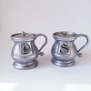 Vintage Wilton Armetale Pewter Salt and Pepper Shakers
